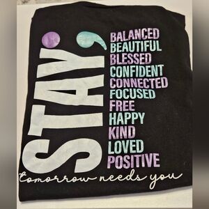 Black Graphic Tee with Inspirational Text
